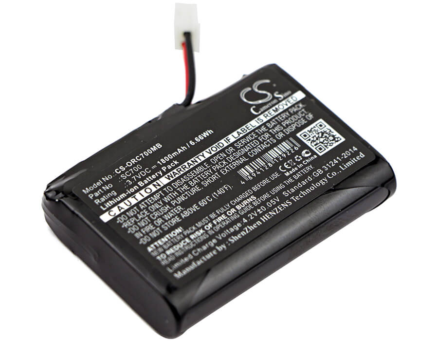 3.7V, 1800mAh, Li-ion Battery fits Oricom, Sc700, Secure 700, 6.66Wh
