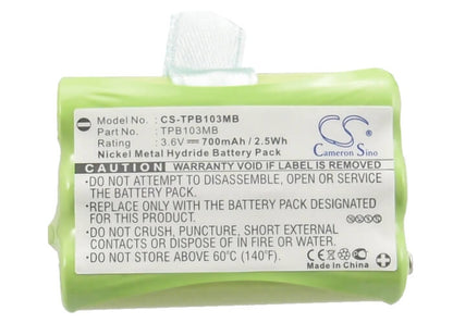 3.6V, 700mAh, Ni-MH Battery fits Topcom, Babytalker 1010, Babytalker 1020, 2.52Wh
