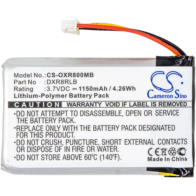 3.7V, 1150mAh, Li-Polymer Battery fits Infant Optics, Dxr-8, 4.255Wh