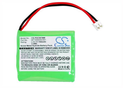 4.8V, 700mAh, Ni-MH Battery fits Philips, Avent Scd 468/84-r, Sbc-eb4880 A1507, 3.36Wh