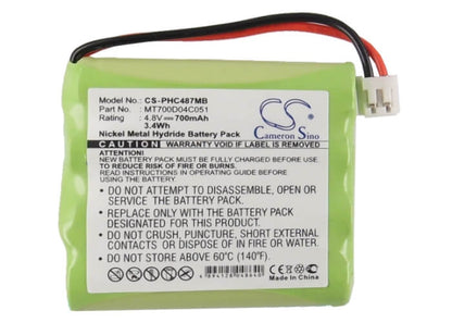4.8V, 700mAh, Ni-MH Battery fits Avent, Sdc361, 3.36Wh