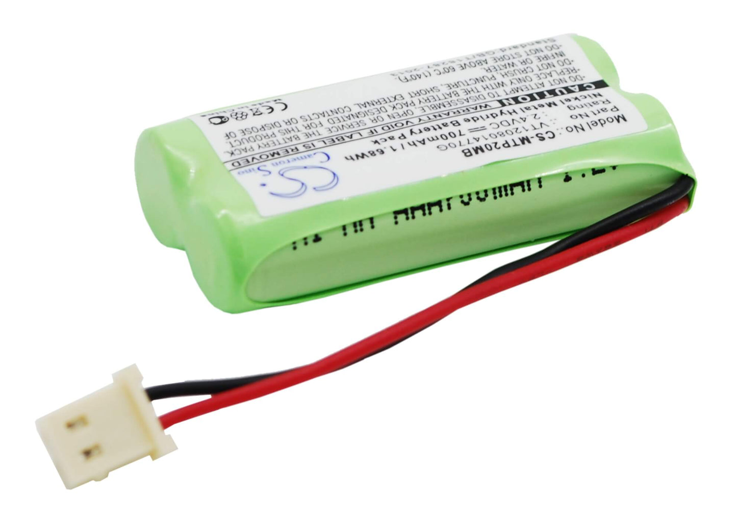 2.4V, 700mAh, Ni-MH Battery fits Motorola, Mbp20, 1.68Wh