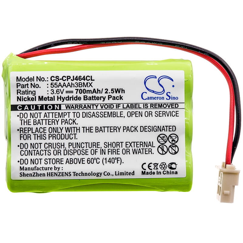Babyphone 3.6V, 700mAh, Ni-MH Battery fits Cortelco, 586002tp227f, 2.52Wh