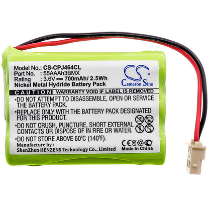Babyphone 3.6V, 700mAh, Ni-MH Battery fits Cortelco, 586002tp227f, 2.52Wh