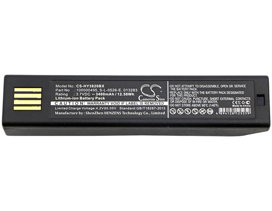 3.7V, 3400mAh, Li-ion Battery fits Keyence, Hr-100, 12.58Wh