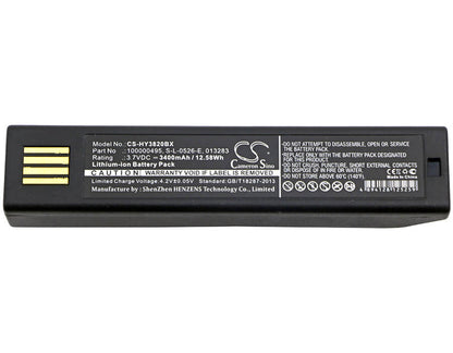 3.7V, 3400mAh, Li-ion Battery fits Keyence, Hr-100, 12.58Wh