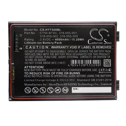3.8V, 4000mAh, Li-ion Battery fits Honeywell, Ct40, Ct40xp, 15.2Wh