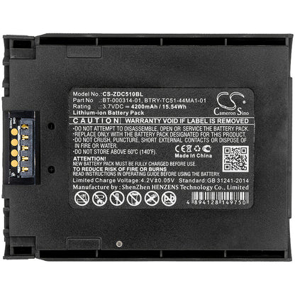 3.7V, 4200mAh, Li-ion Battery fits Zebra, Tc51, Tc510, 15.54Wh