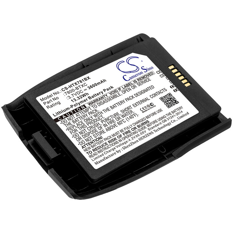 Black, 3.7V, 3600mAh, Li-Polymer Battery fits Honeywell, Dolphin 7800, 13.32Wh