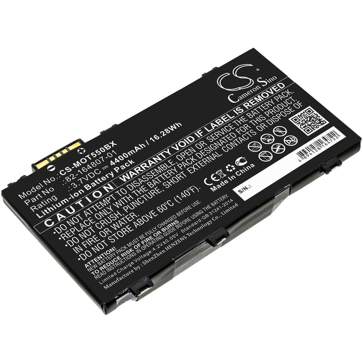 3.7V, 4400mAh, Li-ion Battery fits Motorola, Es85, Es85xx, 16.28Wh