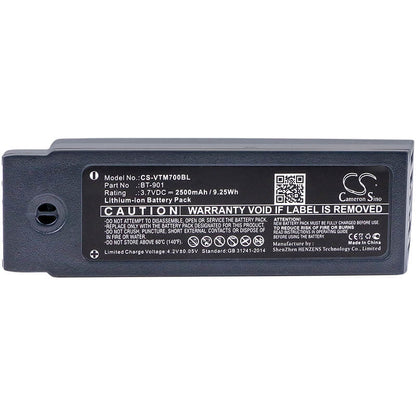 3.7V, 2500mAh, Li-ion Battery fits Vocollect, A700, A710, 9.25Wh