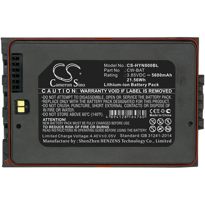 3.85V, 5600mAh, Li-ion Battery fits Honeywell, Cn80l0n, Dolphin Cn80, 21.56Wh