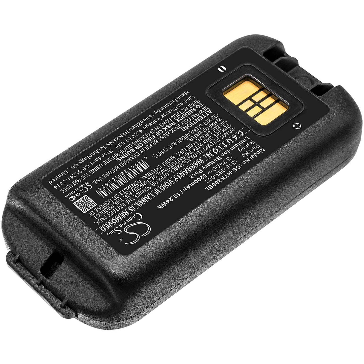 3.7V, 5200mAh, Li-ion Battery fits Honeywell, Ck3, Ck3b, 19.24Wh