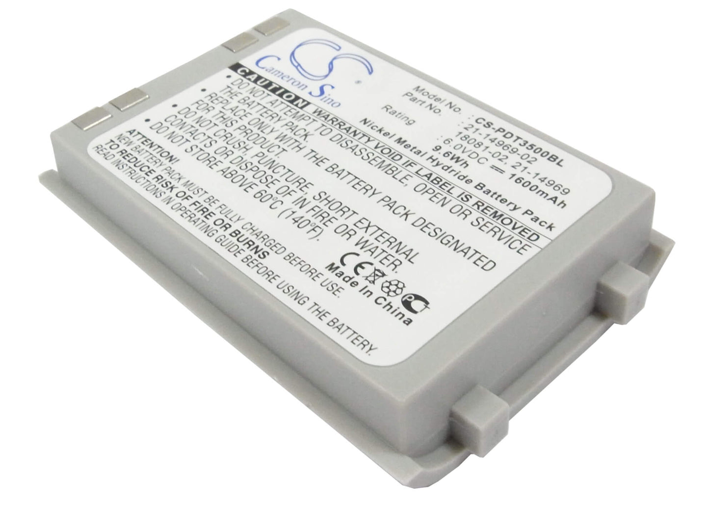 6.0V, 1600mAh, Ni-MH Battery fits Symbol, Pdt3500, Pdt3510, 9.6Wh
