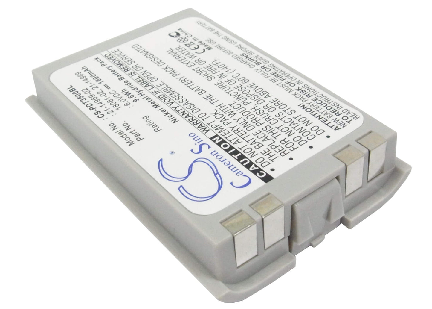 6.0V, 1600mAh, Ni-MH Battery fits Symbol, Pdt3500, Pdt3510, 9.6Wh