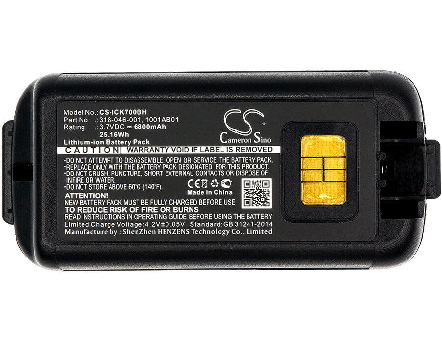 3.7V, 6800mAh, Li-ion Battery fits Intermec, Ck70, Ck71, 25.16Wh