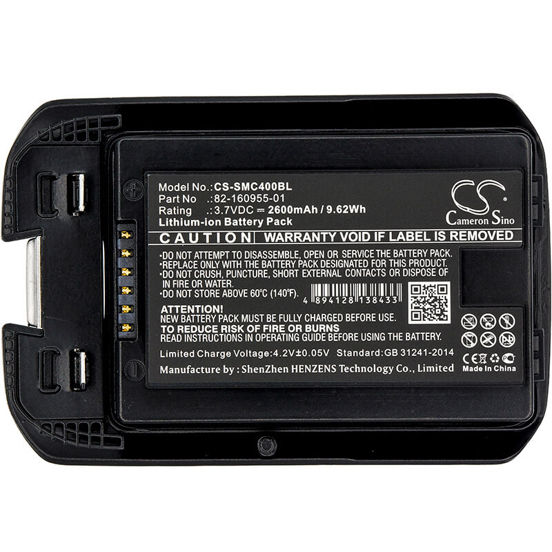 Black, 3.7V, 2600mAh, Li-ion Battery fits Motorola, Mc40, Mc40c, 9.62Wh