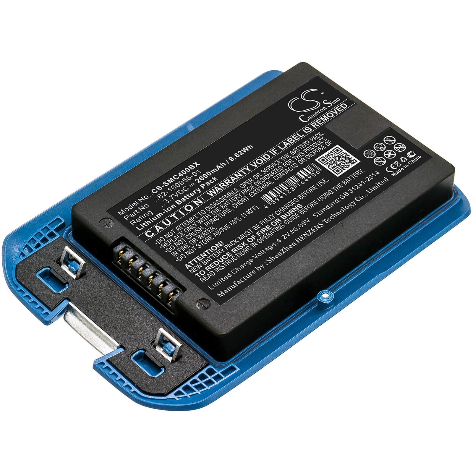 Blue, 3.7V, 2600mAh, Li-ion Battery fits Motorola, Mc40, Mc40c, 9.62Wh