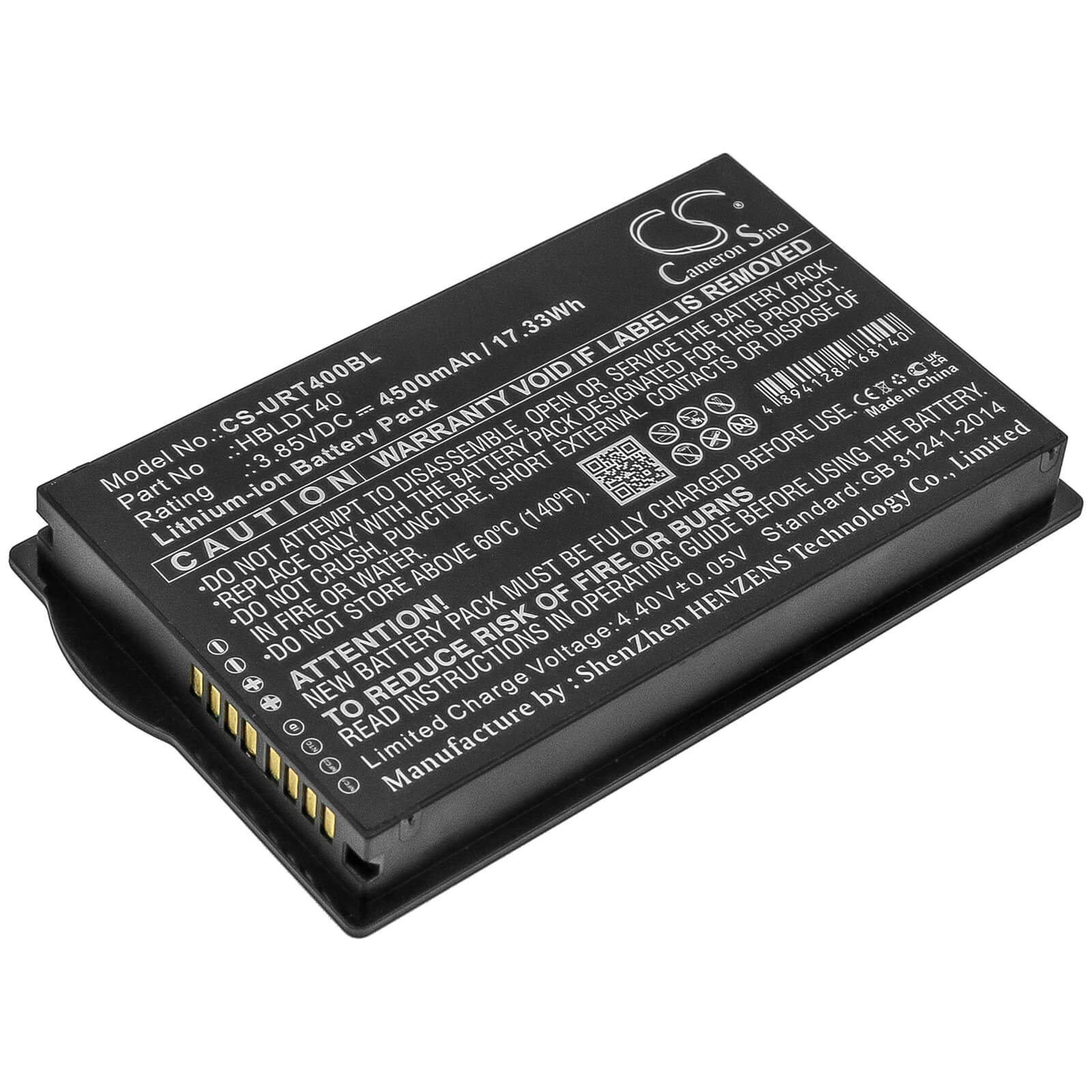 3.85V, 4500mAh, Li-ion Battery fits Urovo, Dt40, 17.325Wh