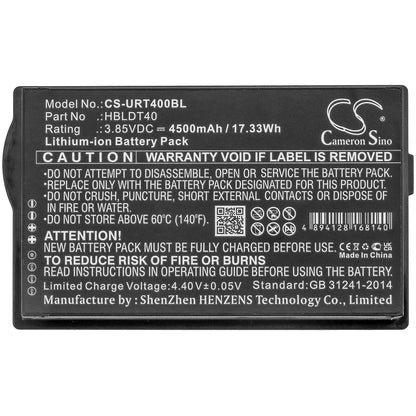 3.85V, 4500mAh, Li-ion Battery fits Urovo, Dt40, 17.325Wh