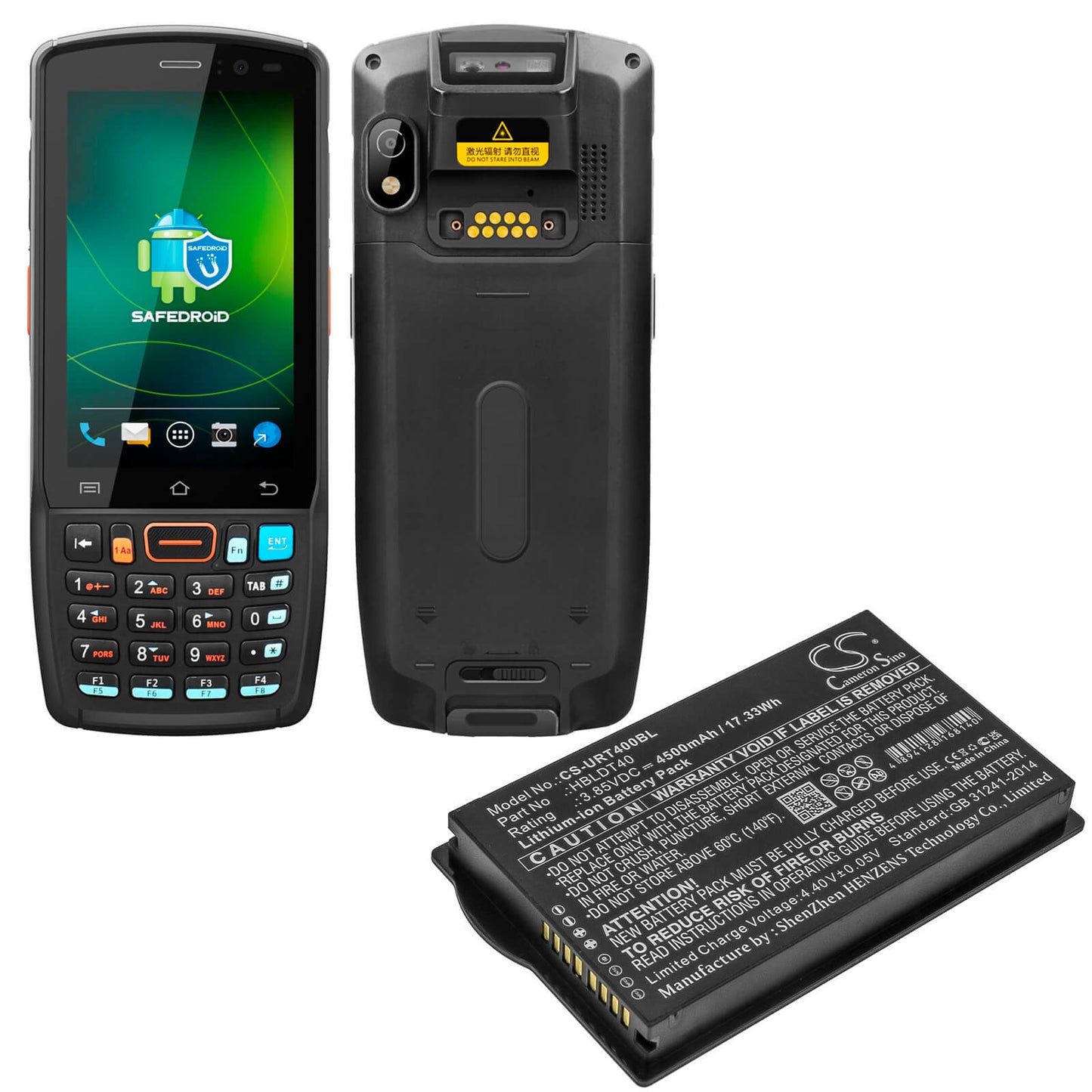 3.85V, 4500mAh, Li-ion Battery fits Urovo, Dt40, 17.325Wh