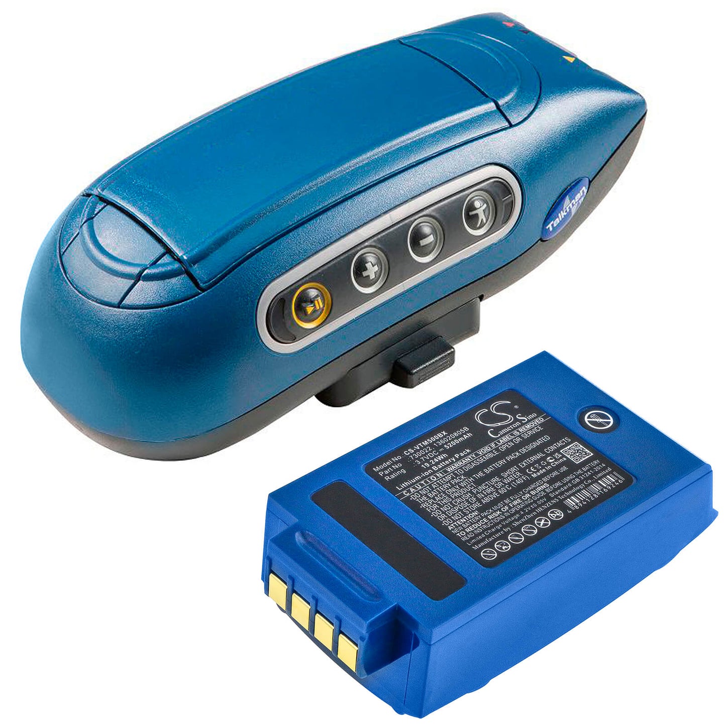 3.7V, 5200mAh, Li-ion Battery fits Vocollect, A4700, A500, 19.24Wh