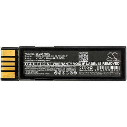 3.7V, 2200mAh, Li-ion Battery fits Zebra, Ds3600, Ds3678, 8.14Wh
