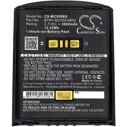 3.7V, 3600mAh, Li-ion Battery fits Symbol, Mc55, Mc5574, 13.32Wh