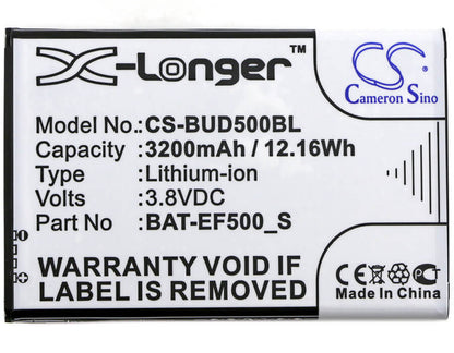 3.8V, 3200mAh, Li-ion Battery fits Bluebird, Ef500, Ef500r, 12.16Wh