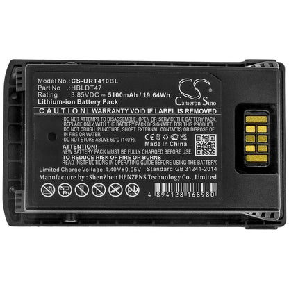 3.85V, 5100mAh, Li-ion Battery fits Urovo, Rt40, 19.635Wh