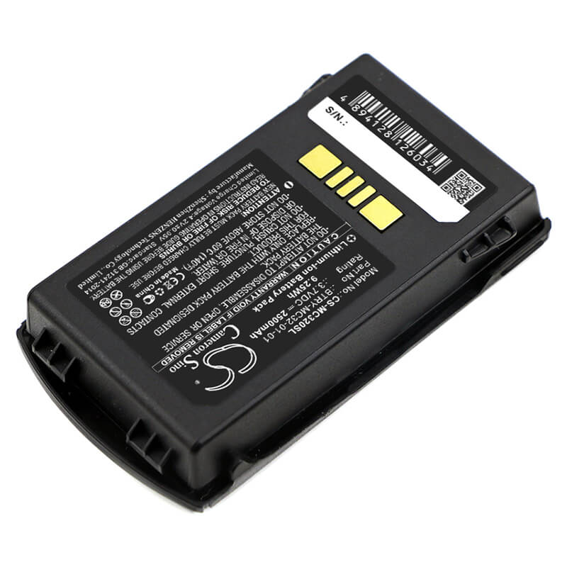 3.7V, 2500mAh, Li-ion Battery fits Zebra, Mc3200, Mc32n0, 9.25Wh