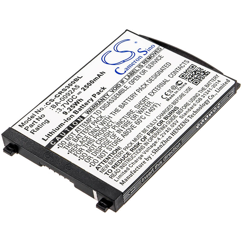 3.7V, 2500mAh, Li-ion Battery fits Cipherlab, Rs30, 9.25Wh