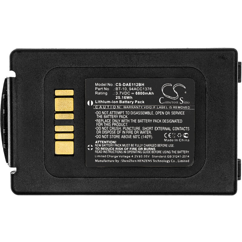 3.7V, 6800mAh, Li-ion Battery fits Datalogic, Elf, 25.16Wh