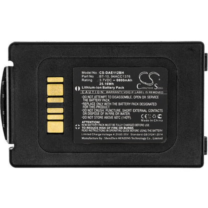 3.7V, 6800mAh, Li-ion Battery fits Datalogic, Elf, 25.16Wh
