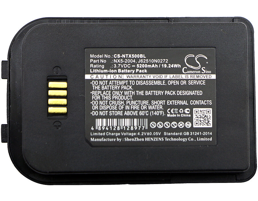 3.7V, 5200mAh, Li-ion Battery fits Nautiz, X5 Eticket, 19.24Wh