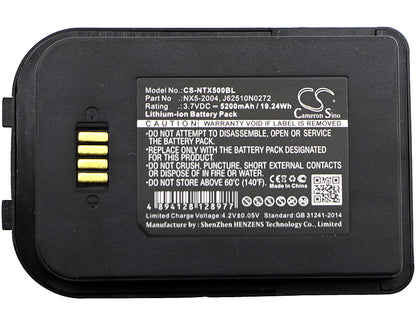 3.7V, 5200mAh, Li-ion Battery fits Nautiz, X5 Eticket, 19.24Wh