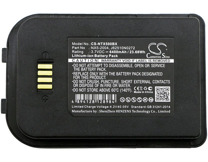 3.7V, 6400mAh, Li-ion Battery fits Nautiz, X5 Eticket, 23.68Wh