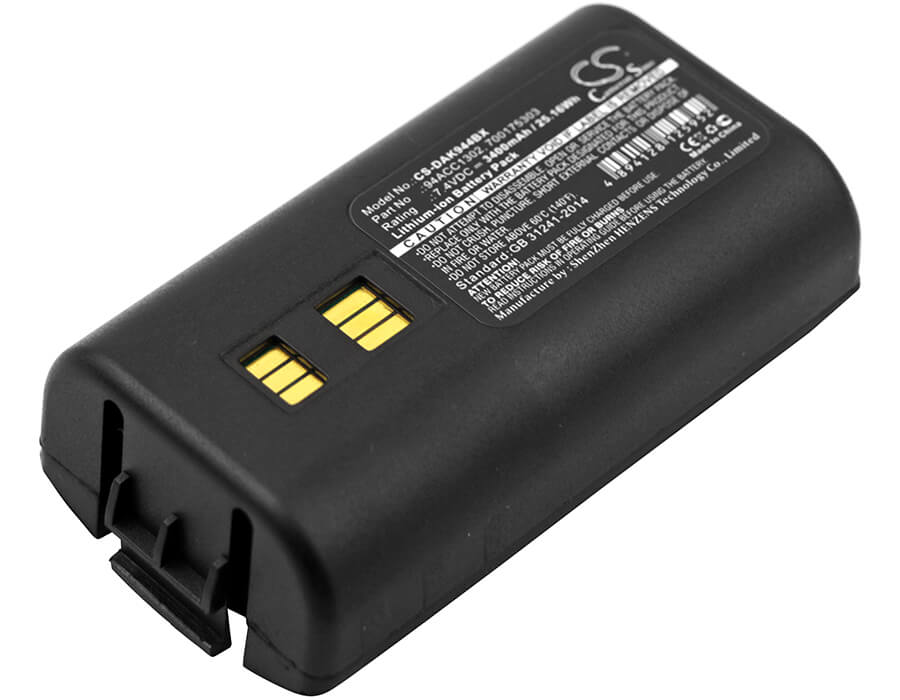7.4V, 3400mAh, Li-ion Battery fits Datalogic, 944501055, 944501056, 25.16Wh