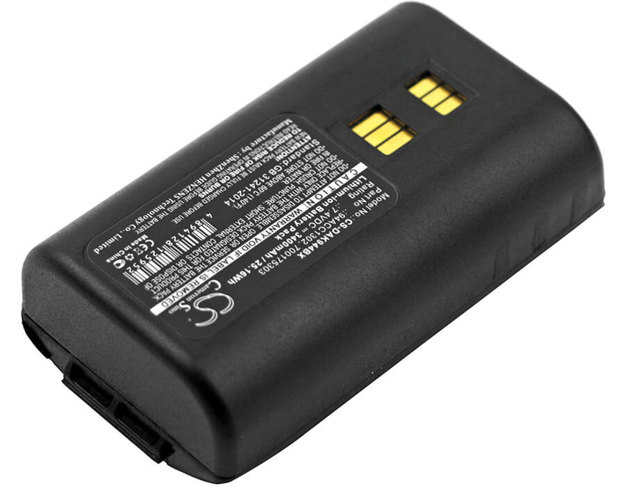 7.4V, 3400mAh, Li-ion Battery fits Datalogic, 944501055, 944501056, 25.16Wh