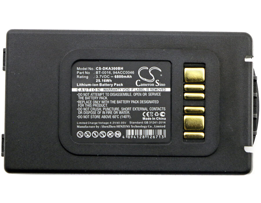 3.7V, 6800mAh, Li-ion Battery fits Datalogic, Skorpio X3, Skorpio X4, 25.16Wh