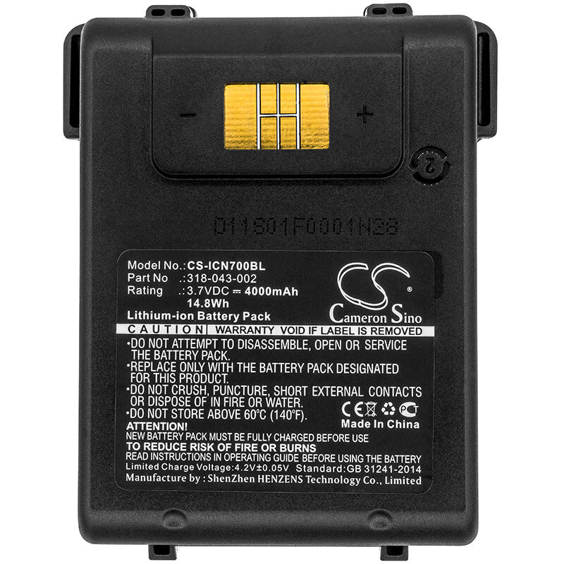 3.7V, 4000mAh, Li-ion Battery fits Intermec, Cn70, Cn70e, 14.8Wh