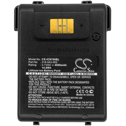 3.7V, 4000mAh, Li-ion Battery fits Intermec, Cn70, Cn70e, 14.8Wh