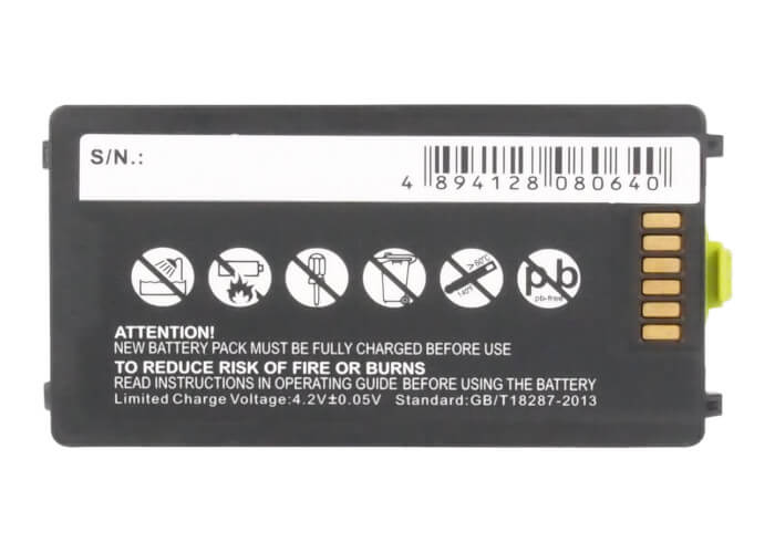 3.7V, 2500mAh, Li-Polymer Battery fits Symbol, Mc3100, Mc3190, 9.25Wh
