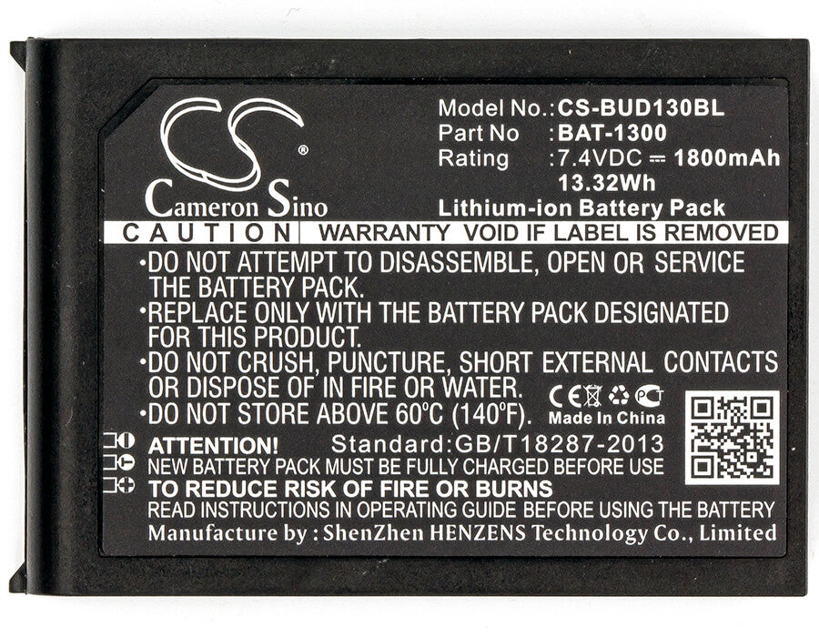 7.4V, 1800mAh, Li-ion Battery fits Bluebird, Pidion Bip-1300, 13.32Wh