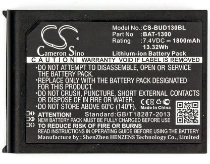 7.4V, 1800mAh, Li-ion Battery fits Bluebird, Pidion Bip-1300, 13.32Wh