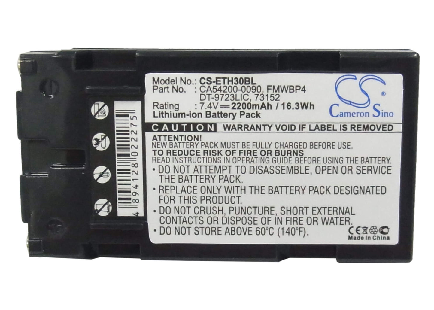 7.4V, 2200mAh, Li-ion Battery fits Fujitsu, Stylistic 500, 16.28Wh
