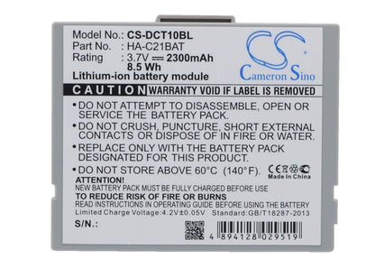 3.7V, 2300mAh, Li-ion Battery fits Casio, It10, 8.51Wh