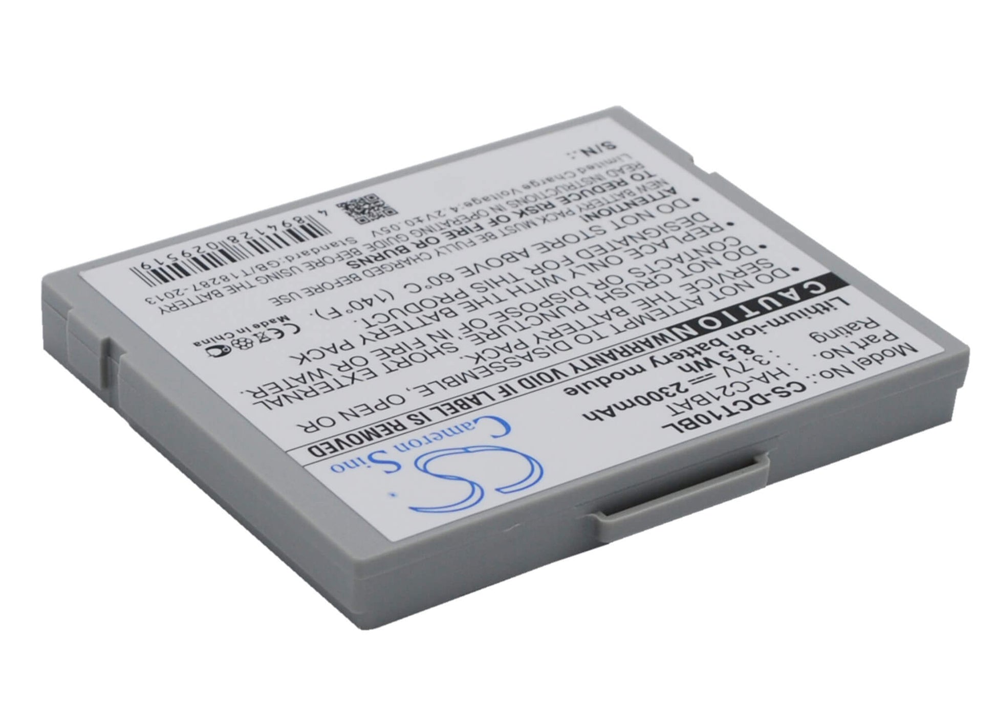 3.7V, 2300mAh, Li-ion Battery fits Casio, It10, 8.51Wh