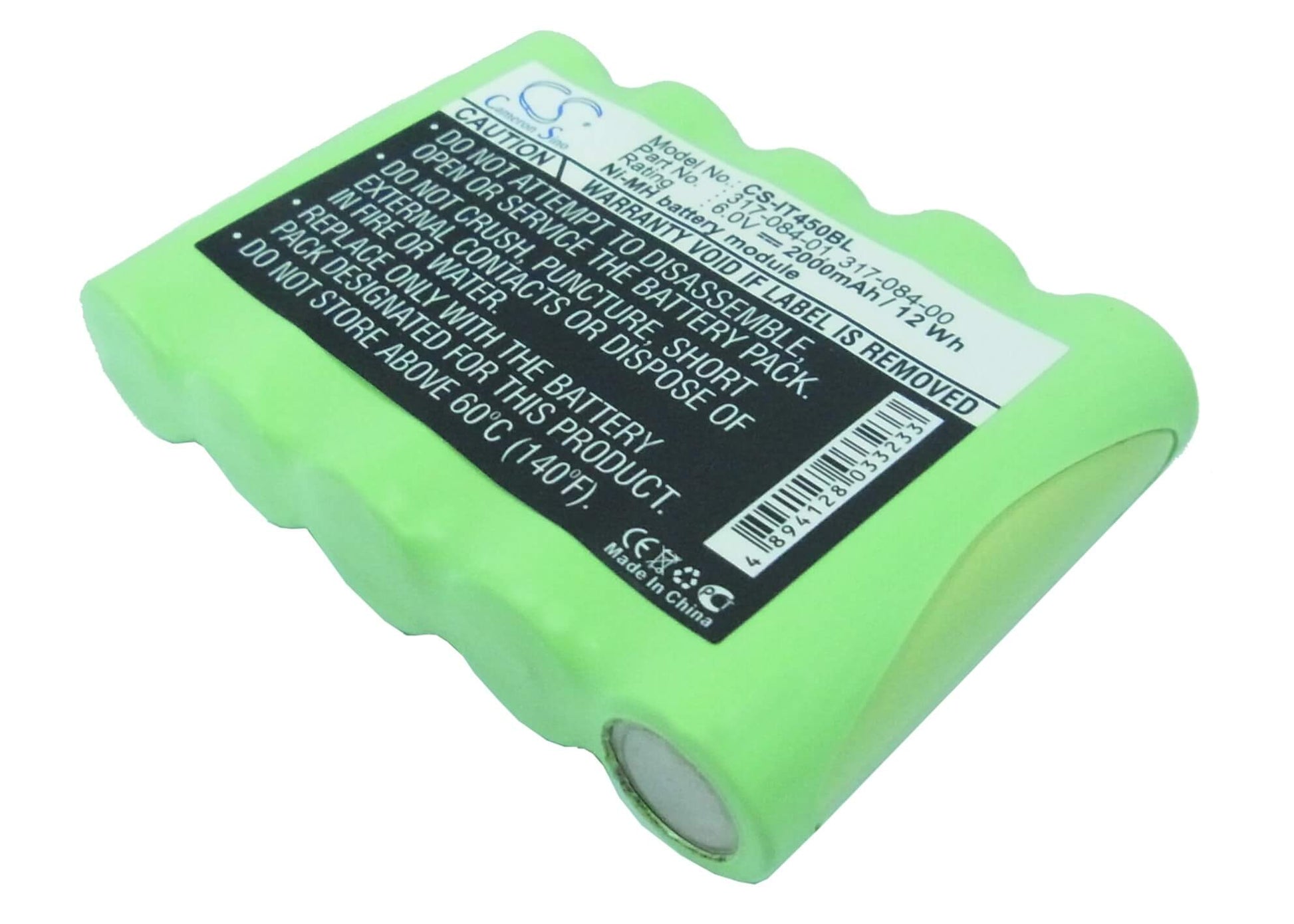 6.0V, 2000mAh, Ni-MH Battery fits Intermec, Pen Key 4000, Pen Key 4500, 12Wh