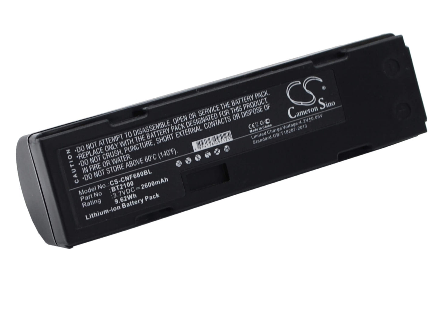 3.7V, 2600mAh, Li-ion Battery fits Cognex, Dataman 8000, Dataman 8100, 9.62Wh